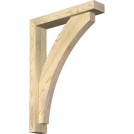Ekena Millwork Thorton Block Rough Sawn Bracket w/ Offset Brace, Douglas Fir, 4"W x 20"D x 28"H BKT0402X20X28THR05RDF